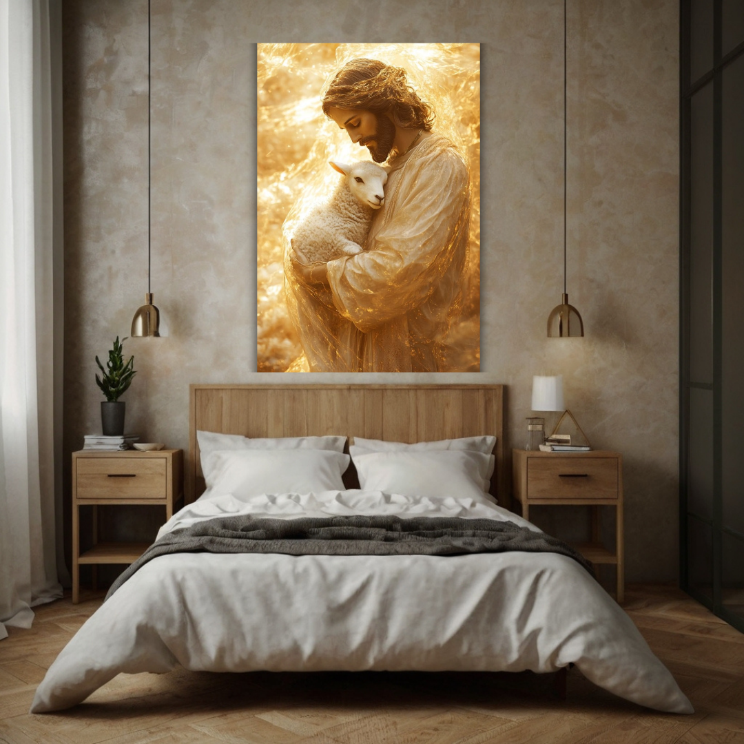 CUADRO CRISTO MI PASTOR EN LIENZO