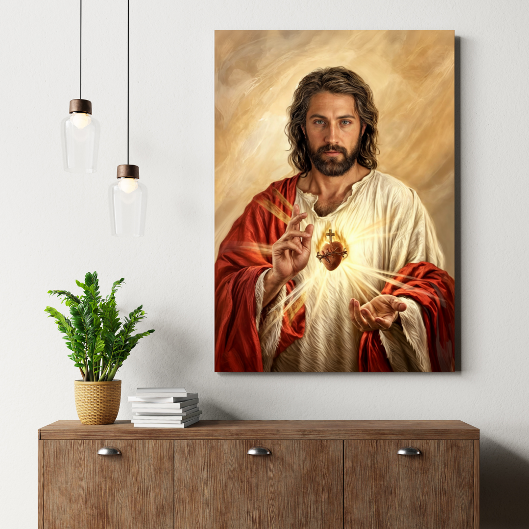 CUADRO SAGRADO CORAZON DE JESUS LIENZO