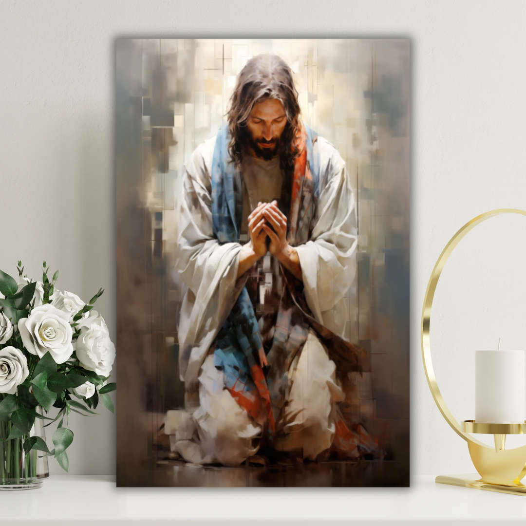 CUADRO EN LIENZO DE JESUCRISTO EN ORACION