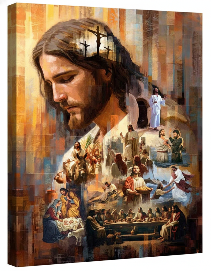 CUADRO EL AMOR DE CRISTO EN LIENZO