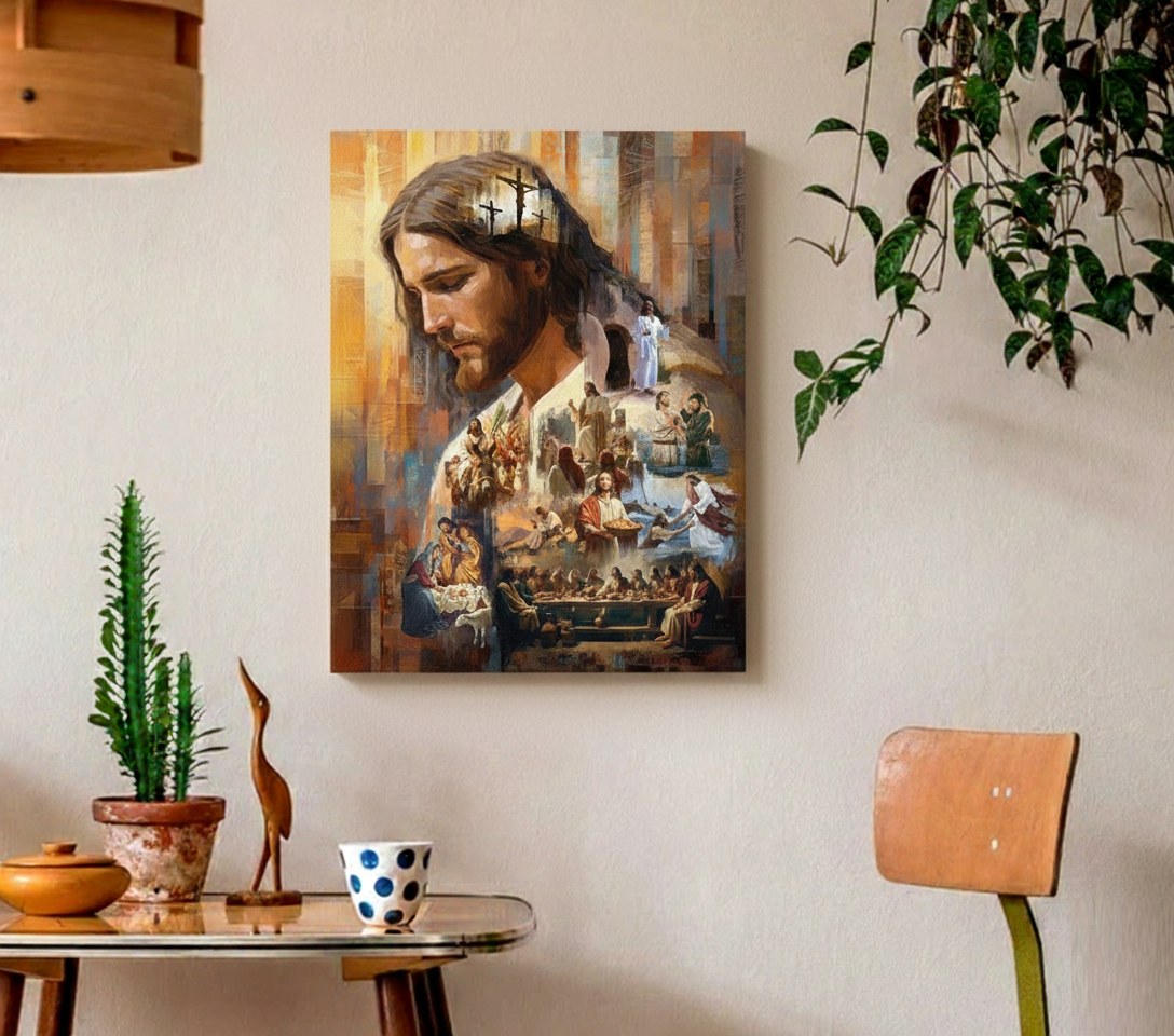 CUADRO EL AMOR DE CRISTO EN LIENZO